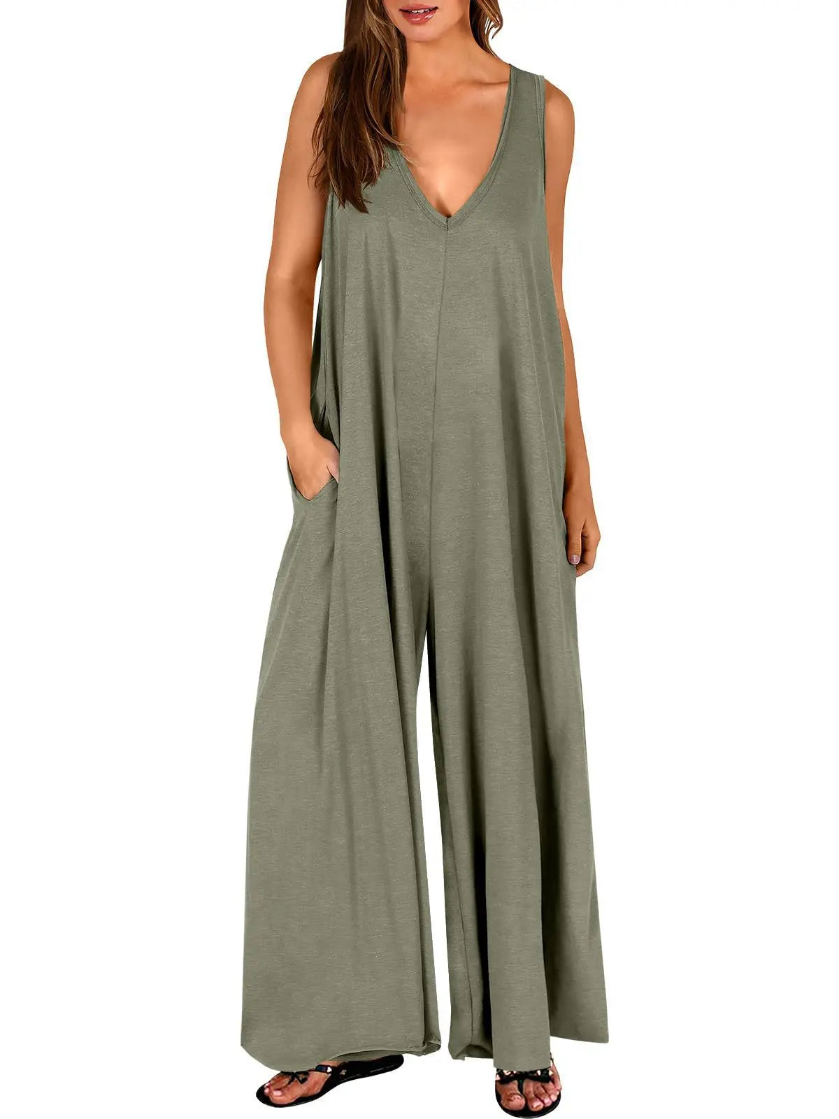 Fresh Casual Women's Pocket jumpsuit Thin Women's jumpsuit