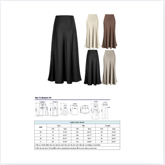 Fishtail Maxi Skirt Elegant Faux Silk Satin Skirts for Women High Waist A-line Office Lady Skirt Solid Color Glossy Finish