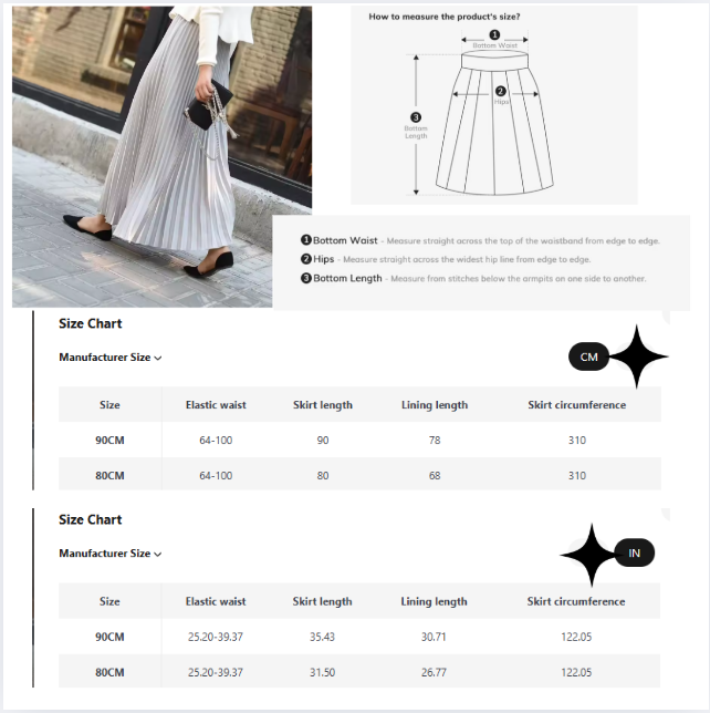 Classical Women Pleated Skirt 90cm/80cm Long Female Elastic Waist Skirt Big Size Velvet Pleated Skirt for Winter Ankle-Length