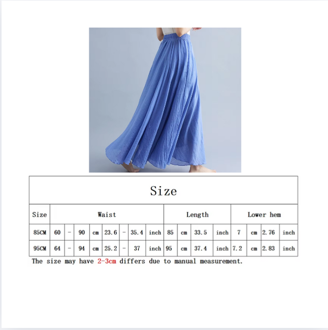 28-Color Literary Cotton Linen skirt Elastic Waist A-line Skirt Solid Color Timeless, Classic Style Women Long Skirts