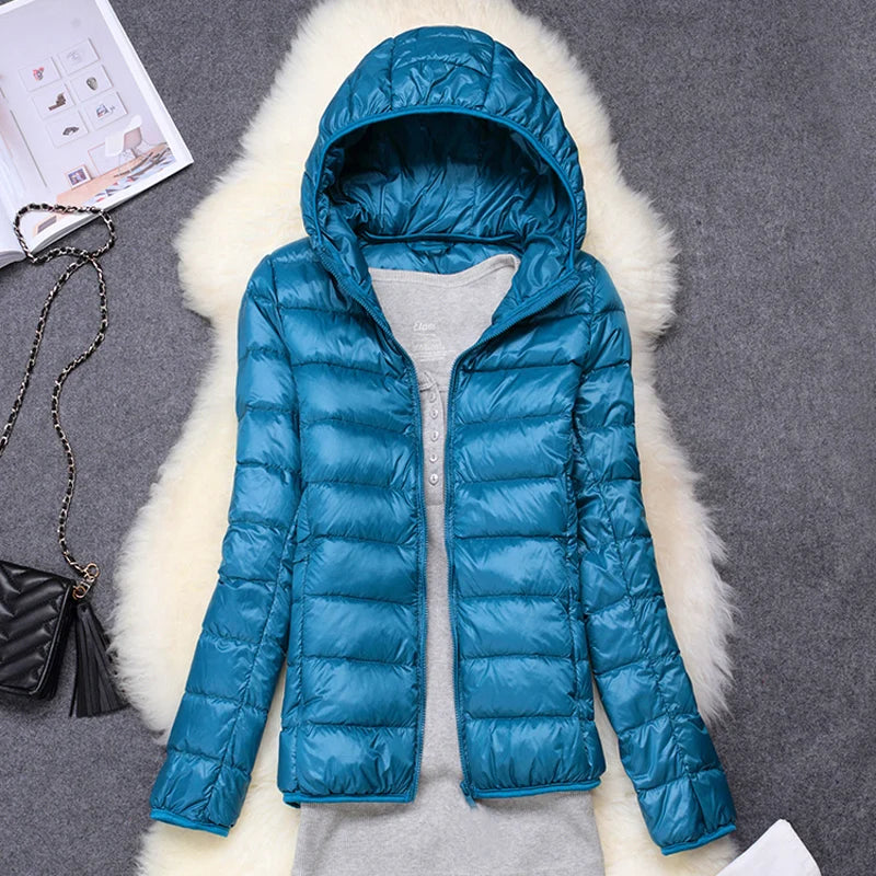 Women Puffer Jacket 15 Colors Plus Size 5XL 6XL 7XL New Spring Autumn Female Ultra Lightweight Packable Hooded Down Coats