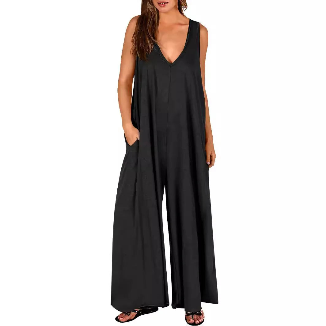 Fresh Casual Women's Pocket jumpsuit Thin Women's jumpsuit