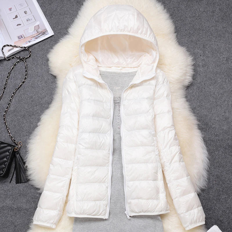 Women Puffer Jacket 15 Colors Plus Size 5XL 6XL 7XL New Spring Autumn Female Ultra Lightweight Packable Hooded Down Coats