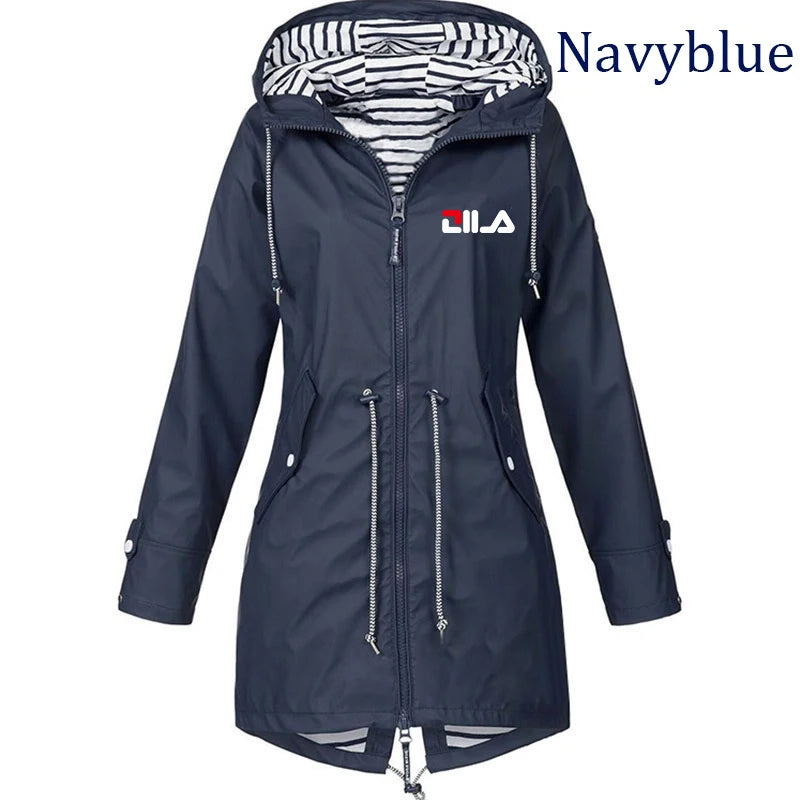 Women's Windproof Waterproof Jacket Outdoor Climbing Long Sleeve Hooded Coat Fashion Windbreaker Raincoat (S-5XL)