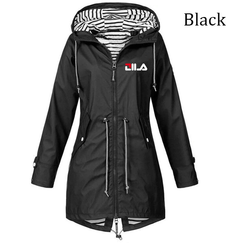 Women's Windproof Waterproof Jacket Outdoor Climbing Long Sleeve Hooded Coat Fashion Windbreaker Raincoat (S-5XL)