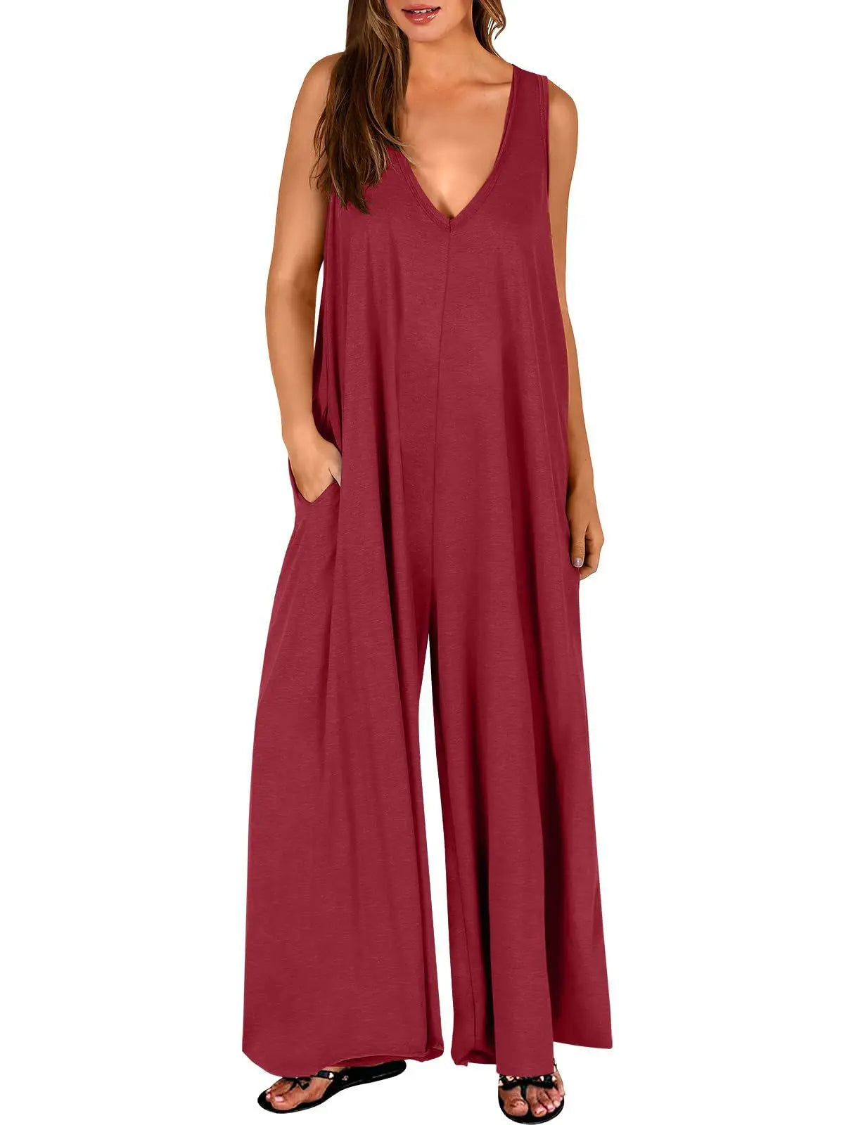 Fresh Casual Women's Pocket jumpsuit Thin Women's jumpsuit