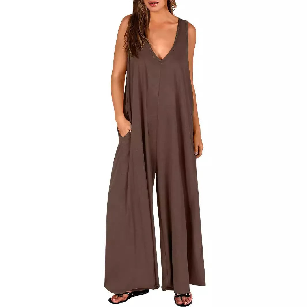Fresh Casual Women's Pocket jumpsuit Thin Women's jumpsuit