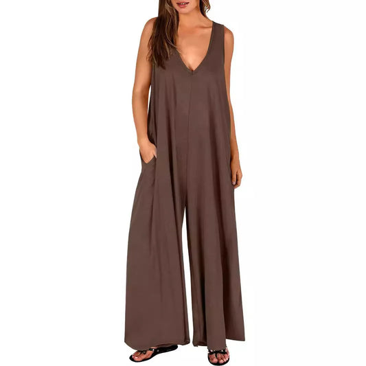 Fresh Casual Women's Pocket jumpsuit Thin Women's jumpsuit
