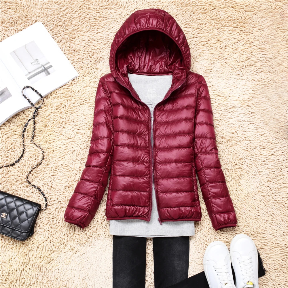 Women Puffer Jacket 15 Colors Plus Size 5XL 6XL 7XL New Spring Autumn Female Ultra Lightweight Packable Hooded Down Coats