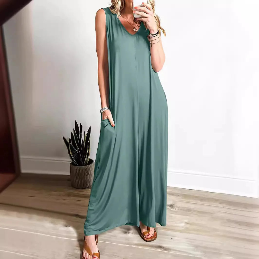 Fresh Casual Women's Pocket jumpsuit Thin Women's jumpsuit
